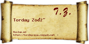 Torday Zoé névjegykártya